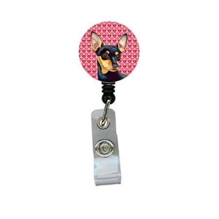TEACHER'S AID Min Pin Valentines Love and Hearts Retractable Badge Reel or ID Holder with Clip TE629480